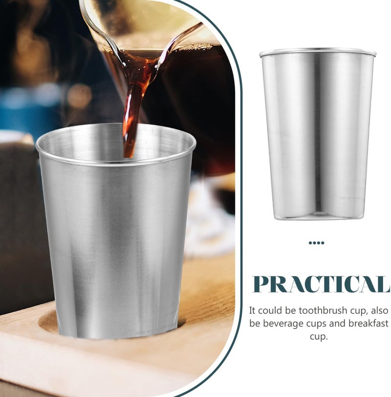 SOLUSTRE Stainless Steel Bathroom Tumbler Cup 3.35 Inch Water Cup Multi-Use for Toothbrush Mouthwash Beverages and Parties Easy to Clean - Image 2